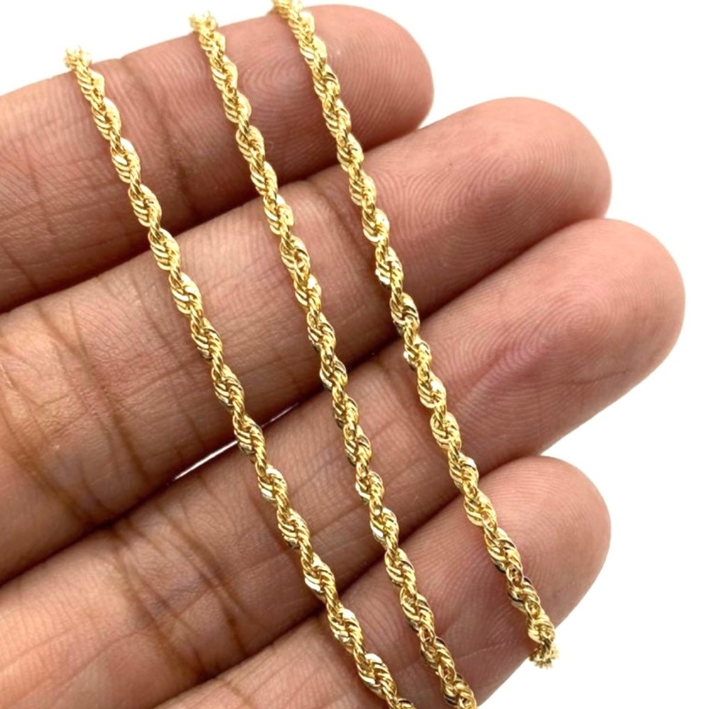 14K Gold Rope Chain Necklace